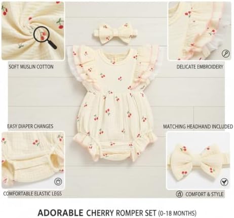 TITKKOP Ruffle Bubble Romper for Baby Girl | One-Piece Shorts Jumpsuit | Summer - Image 7