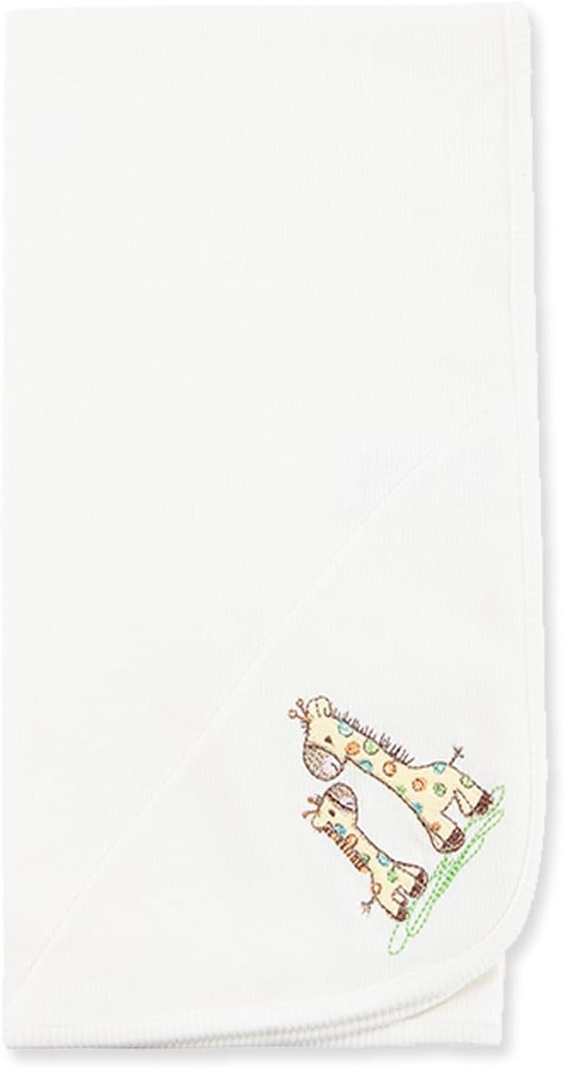 Little Me Blankets for Baby Boys' Giraffe Swaddling Receiving Blanket, 30 x 27 - Image 2