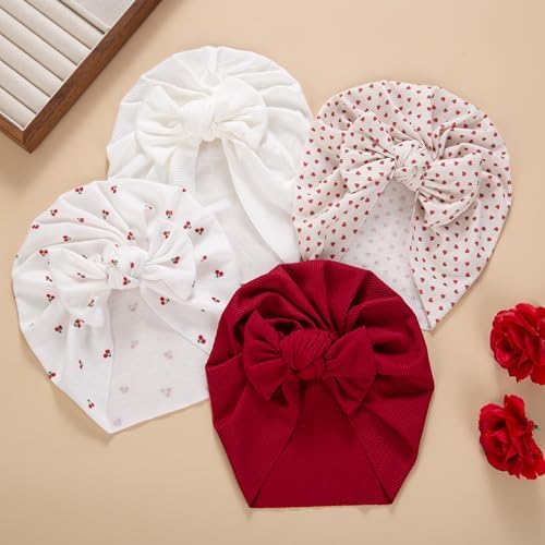 Baby Girls Hair Bow Knot Turban Hat Newborn Hospital Hats Infant Toddler Head - Image 5