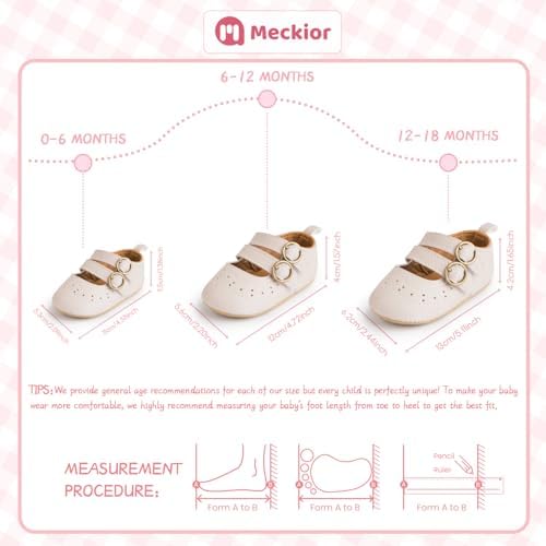 Meckior Infant Baby Girls Soft Sole Bowknot Princess Wedding Dress Mary Jane - Image 6