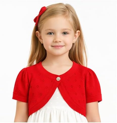 Girls Cardigan Sweater Toddler Baby Kids Knit Bolero Shrug - Image 2