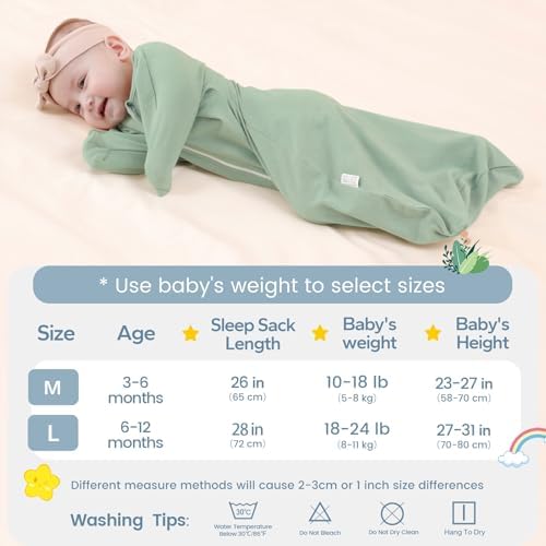 ZIGJOY Swaddle Sleep Sack 6-12 Months, 1.0 Tog Cotton Baby Swaddle Blanket - Image 6