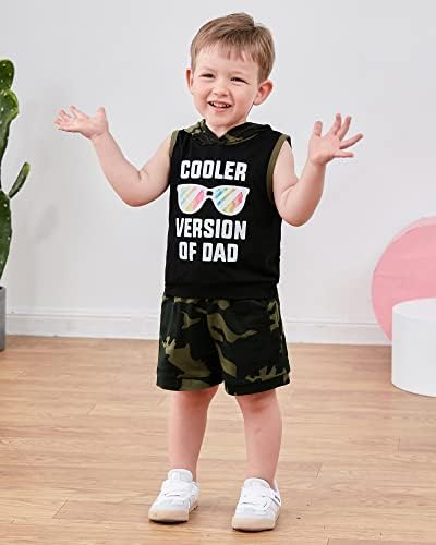 SANMIO Toddler Boy Clothes Summer Outfits Hoodie Tank Tops and Shorts Set - Image 2