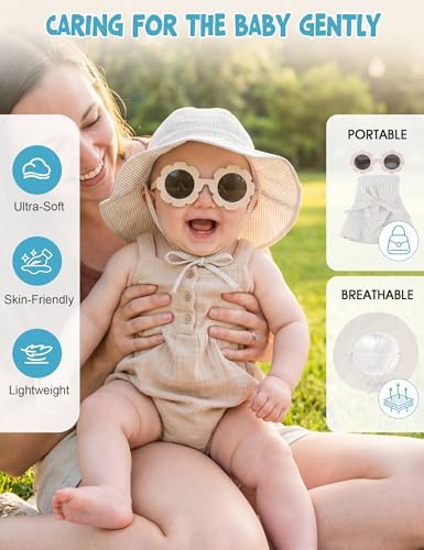 Durio UPF50+ Baby Sun Hat and Sunglasses - Image 5