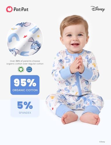 Disney Baby Organic Cotton Zip Footie Clothes Romper Outfit - Image 5