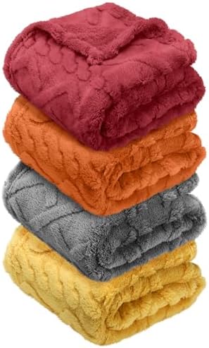 VitalCozy 4 Pcs Fleece Baby Blankets 3D Plush Soft Newborn, Warm Receiving by VitalCozy