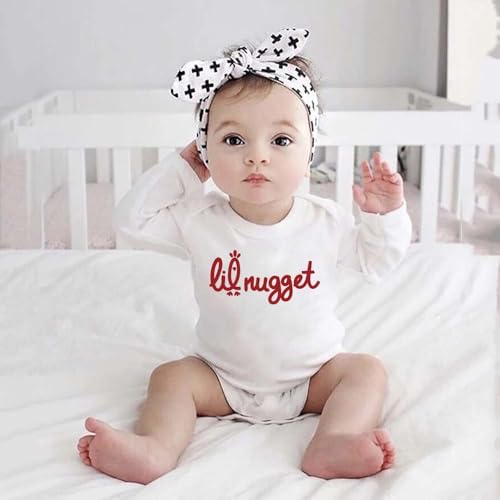 Little Nugget Bodysuit Baby Funny Lil Nugget Baby Bodysuit Chicken Bodysuits - Image 2