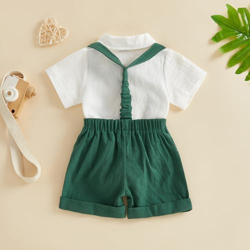 PUHHAPIEY Baby Boy Gentleman Wedding Outfit Dress Romper Suspender Pants | 0 3 - Image 4
