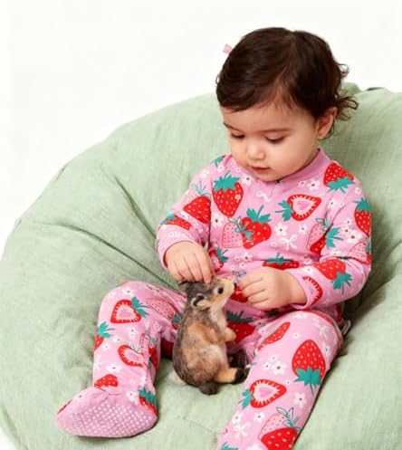 uideazone Baby Girls Footed Pajamas, Zip Sleeper - Image 4