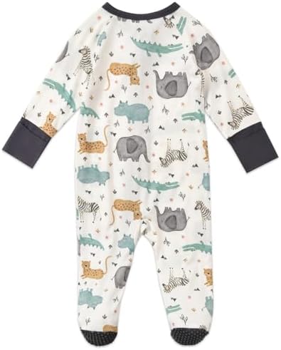 Aablexema Baby Rayon of Bamboo Footed Pajamas Zipper - Image 5