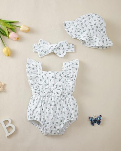 Renotemy Baby Girl Clothes Summer Newborn Girls Outfits Preemie-18Months - Image 2