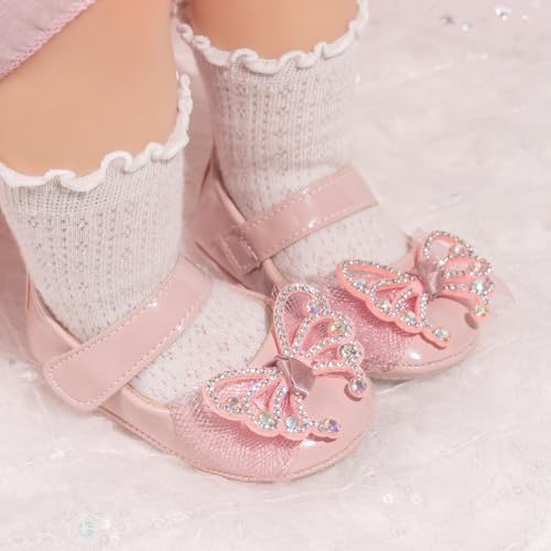 Meckior Infant Baby Girls Soft Sole Bowknot Princess Wedding Dress Mary Jane - Image 2
