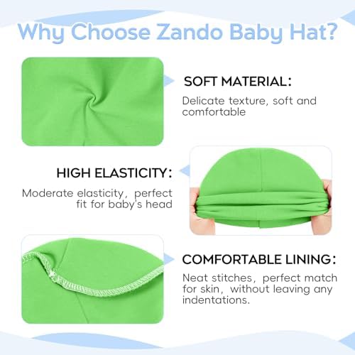 Zando Baby Beanie Newborn Hats Infant Toddler Seamless Warm Soft Knit Cap - Image 3