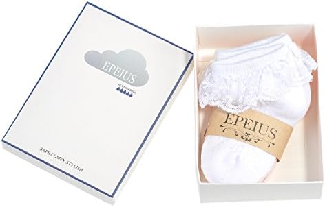 EPEIUS Baby Girl Ruffle Socks, Eyelet Frilly Lace Socks - Image 6