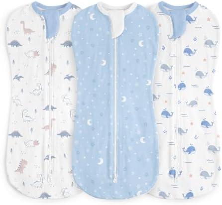 Baby Swaddle 0-2 Months, Cotton Arm-In Zipper Sleep Sack, Wearable Blankets Wrap by SANDJEST