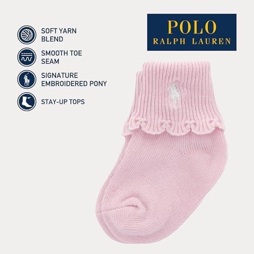 Polo Ralph Lauren Baby’s Classic Sport Ankle Socks, 6 Pair Pack, Soft Stretchy - Image 5