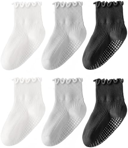 HONGTEYA 6 Pairs Toddler Ruffle Socks by HONGTEYA