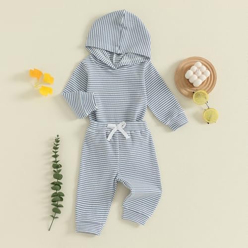 Thorn Tree Newborn Unisex Baby Clothes Set Hooded Long Sleeve Bodysuit Stretchy - Image 3