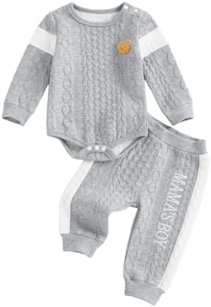 Giraropa Newborn Baby Boy Clothes Rib Knit Romper Jumpsuit Solid Sweater by Giraropa