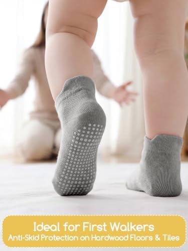 Aroveea Toddler Socks Non Slip Grip Ankle Baby 12 Pack - Image 4