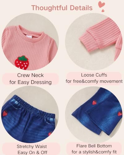 Renotemy Toddler Baby Girl Clothes Fall Winter Outfits Gifts 12Months-5T - Image 4