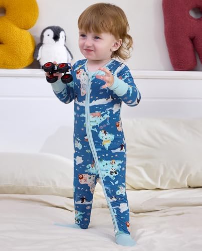 babee Reshinee Bamboo Viscose Baby Footie Pajama, Zipper Sleeper Boys Girls - Image 4