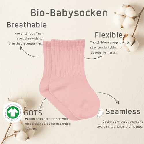 bistyle Baby Grip Ankle Socks 6 Pairs | Newborn Infant Toddlers Sock Organic - Image 3