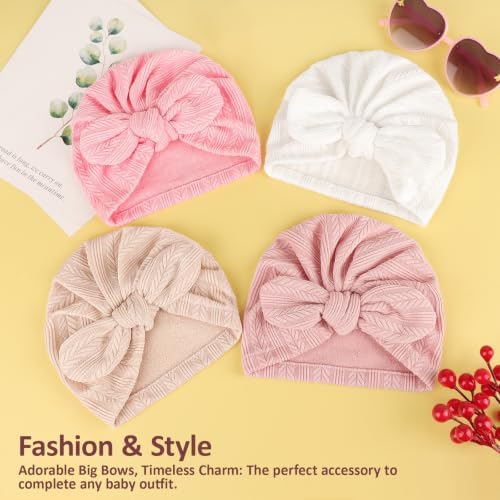 DRESHOW BQUBO Newborn Baby Bow Knot Turban Hat Hospital Hat Baby Infant Beanie - Image 7