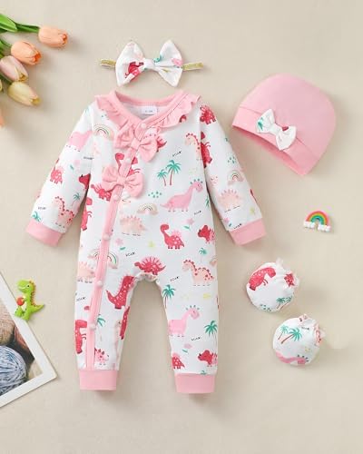 Mikrdoo Newborn Baby Girl Clothes Long Sleeve Romper - Image 3