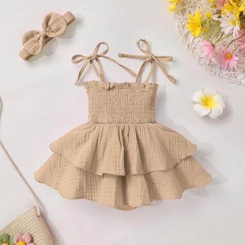YOUNGER TREE Baby Girl Clothes Infant Summer Romper Dress Sleeveless Bodysuit - Image 3