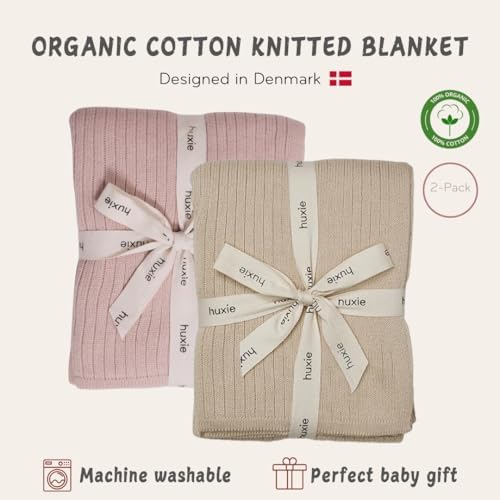 Receiving Blankets, 100% Organic Cotton Knit, Baby Swaddle 2-Pack | - Image 3