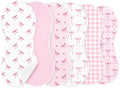 party greeting 6 Pcs Pink Bow Baby Burp Cloths by partygreeting