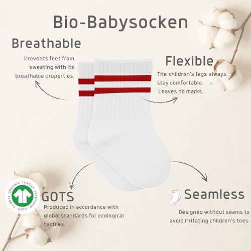 bistyle Baby Grip Ankle Socks 6 Pairs | Newborn Infant Toddlers Sock Organic - Image 3