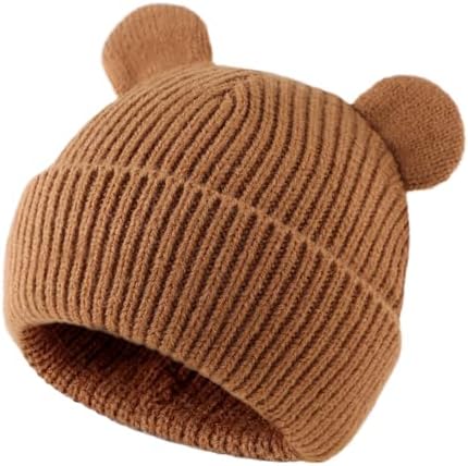Bear Baby Beanie Knitted Baby Winter Hat Infant Toddler Boys Girls Beanie - Image 2