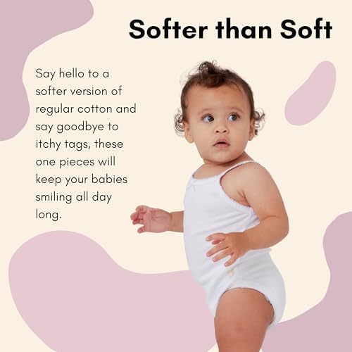 Feathers Baby Girl Tank Top Bodysuit Cotton One Piece 2 Pack, Sizes 3M-36M - Image 2