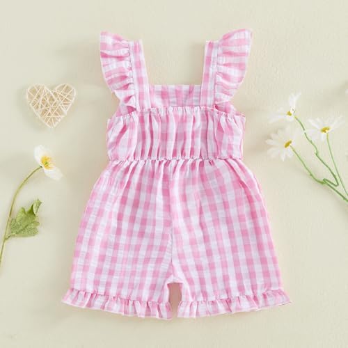 Little Girl Romper Toddler Overalls Summer Bow Jumpsuit Boho Outfit 6M-5T - Image 5
