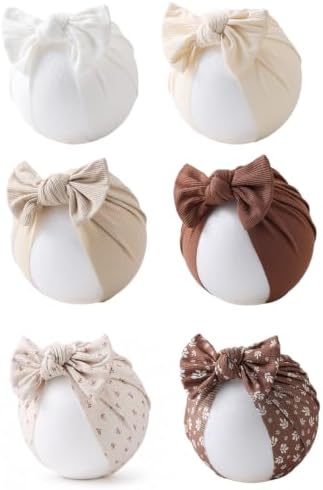 Baby Girls Hair Bow Knot Turban Hat Newborn Hospital Hats Infant Toddler Head by KIDOCHEESE