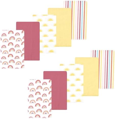 Luvable Friends Hudson Baby Flannel Burp Cloths 10pk, Sunny Sky by Luvable+Friends