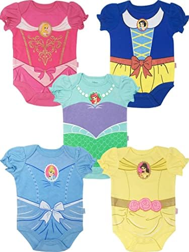 Disney Princess Ariel Cinderella Aurora Baby Girls Bodysuits and Headband by Disney