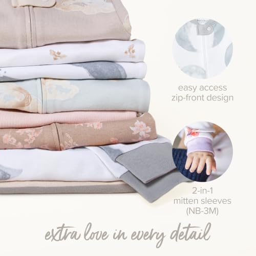 Burt's Bees Baby Boys' Organic Cotton, Sleep and Play Footed Pajamas | Easy zip - Image 4
