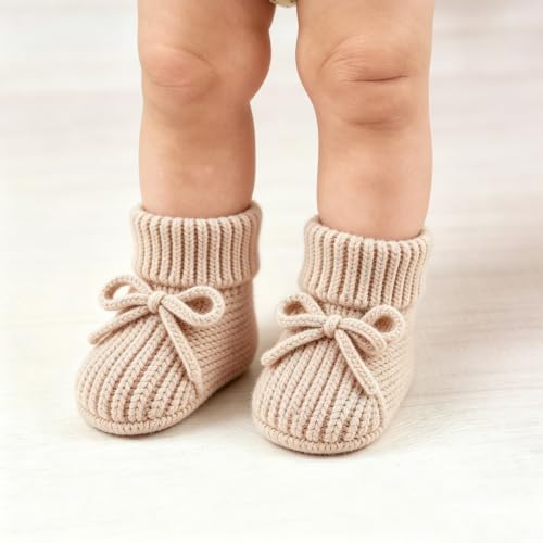 Jastore Baby Booties Newborn First Walkers Cozy Shoes Warm Knit Soft Booties - Image 2