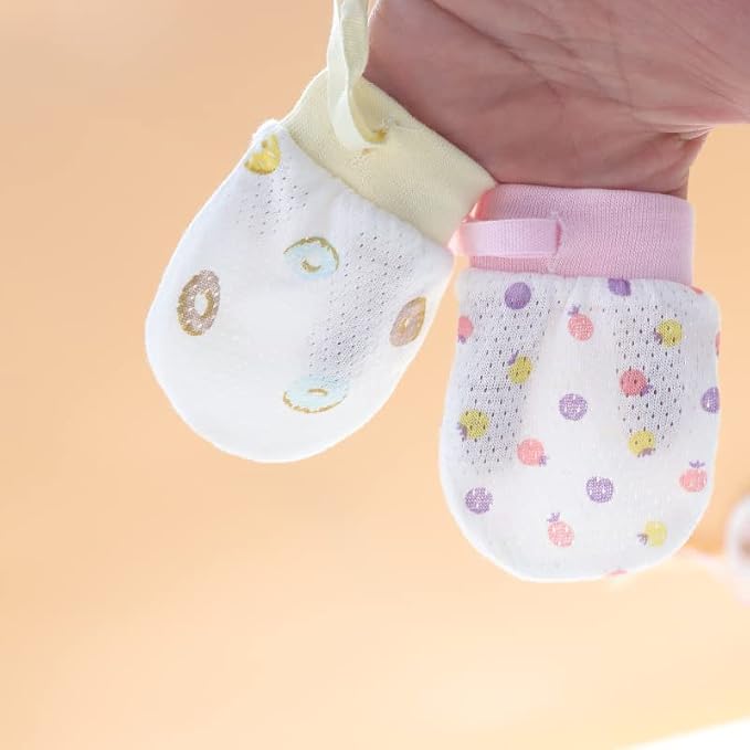 Cute Boys Girls Cotton No Scratch Gloves Drawstring Adjustable Mittens - Image 3