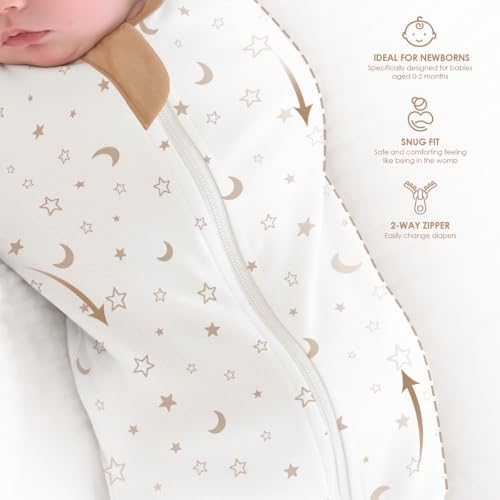 Baby Swaddle 0-2 Months, Cotton Arm-In Zipper Sleep Sack, Wearable Blankets Wrap - Image 5