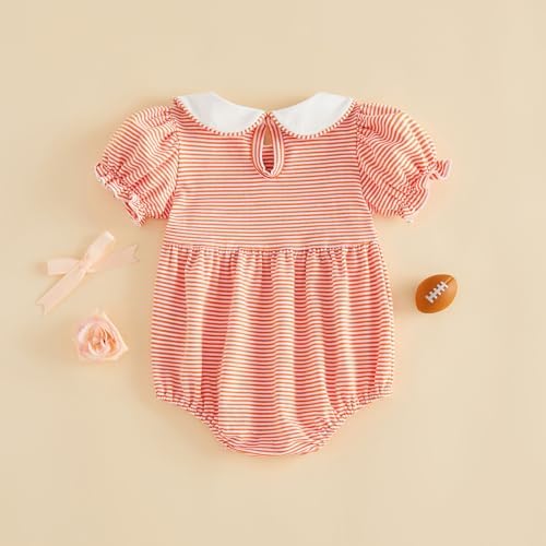 Baby Boy Girl Bubble Romper Short Sleeve Collar Summer Bodysuit - Image 3