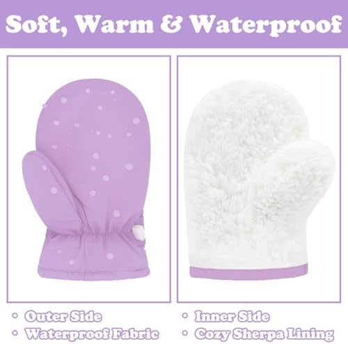 Sarfel Toddler Mittens Waterproof Toddler Gloves Baby Winter Mittens Toddler - Image 5