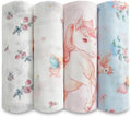 Muslin Baby Swaddle Blankets, Breathable 100% Rayon from Bamboo Receiving by IBESTOPIA