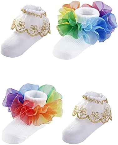 PrinceSasa Little Baby Girl Princess Lace Ruffles Socks Set - Image 3