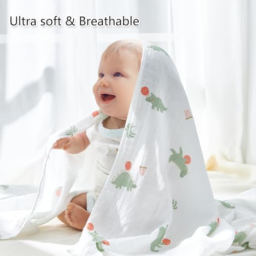 Baby Swaddle Blankets, Bamboo Muslin Receiving Blanket | 1-Pack, Lightweight & - Image 3
