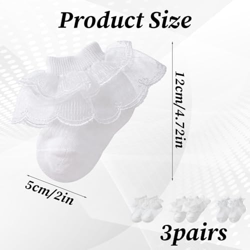 3 Pairs Baby Girl Ruffle Socks - Image 4
