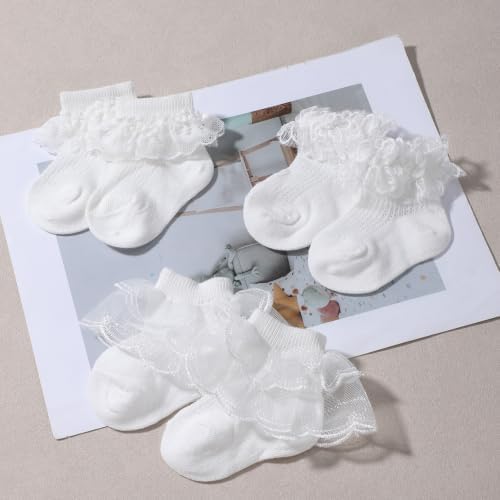 3 Pairs Baby Girl Ruffle Socks - Image 3